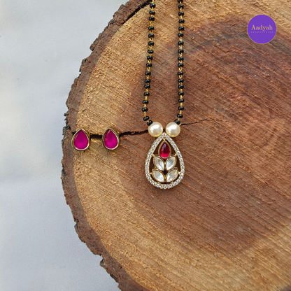 Mosinate Mangalsutra - Green/Pink/White