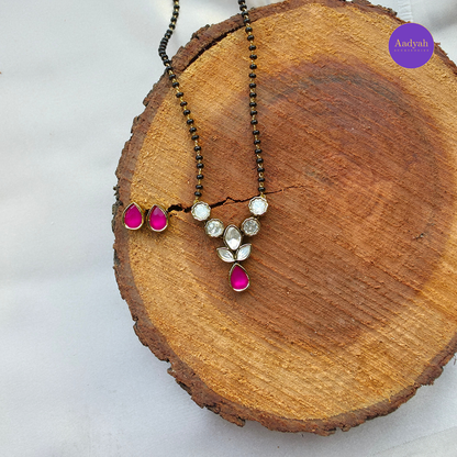 Mosinate Mangalsutra - Green/Pink/White