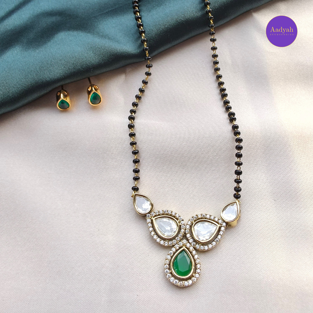 Mosinate Mangalsutra - Green/Pink/White