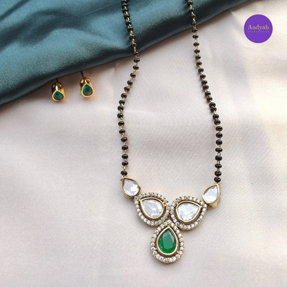 Mosinate Mangalsutra - Green/Pink/White