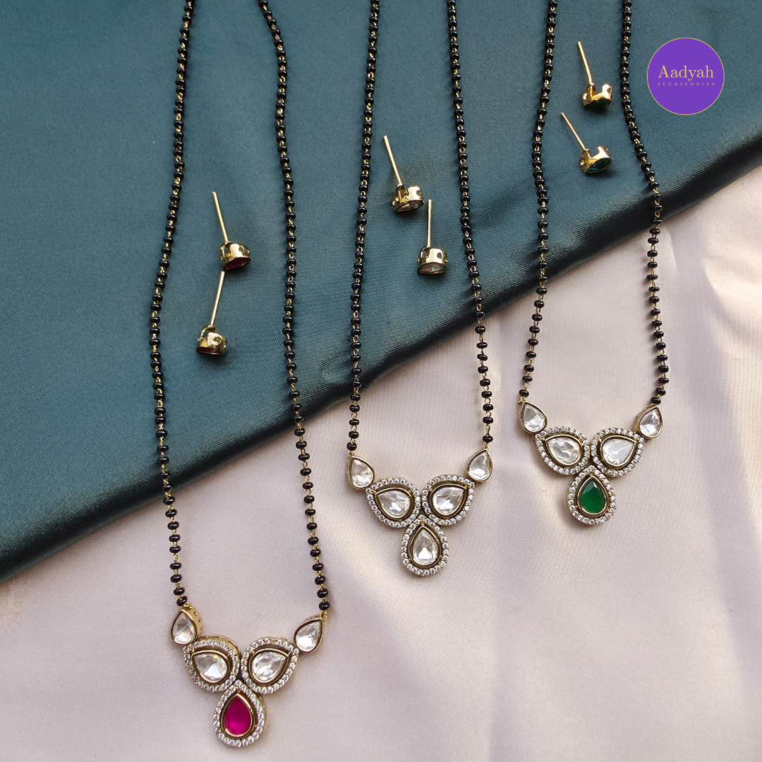 Mosinate Mangalsutra - Green/Pink/White