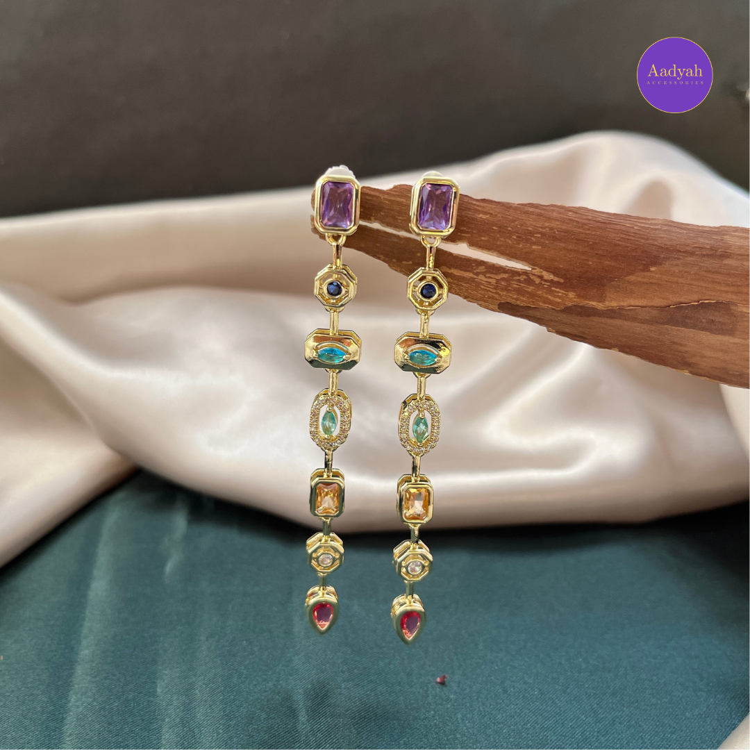 Multi Stone Designer Earrings