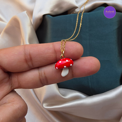 Mushroom Anti-Tarnish pendant Chain - Gold