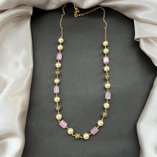 Gold look alike necklace set with matching earrings – traditional bridal imitation jewelry,Traditional gold tone necklace set – imitation kundan jewelry for festive and bridal wear