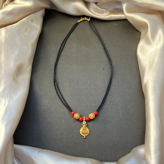 Kasu Coral Mangalsutra Traditional South Indian Mangalsutra Coral Beaded Necklace Kasu Coin Jewellery  Bridal Mangalsutra Design Heritage Jewellery Online  Handcrafted Indian Jewellery Festive Jewellery Collection Coral and Gold Tone Necklace Temple Jewellery Inspired