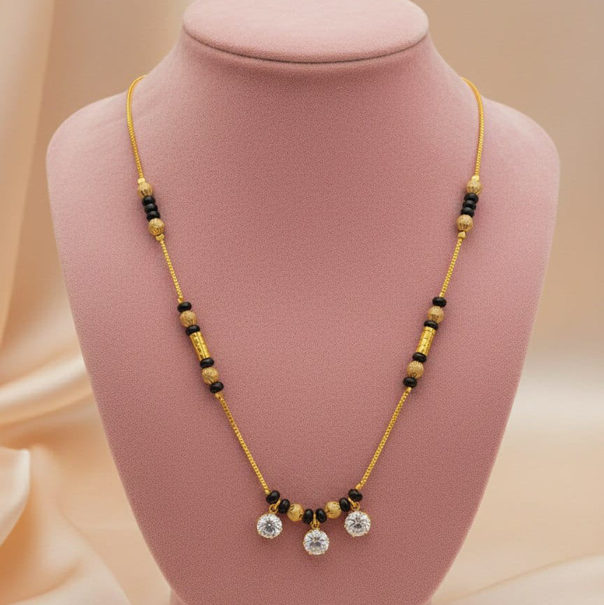Minimal Black Beads / Mangalsutra - Medium Length