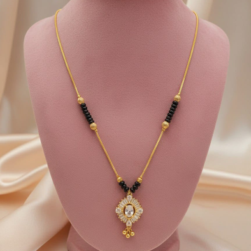 Minimal Black Beads / Mangalsutra - Medium Length