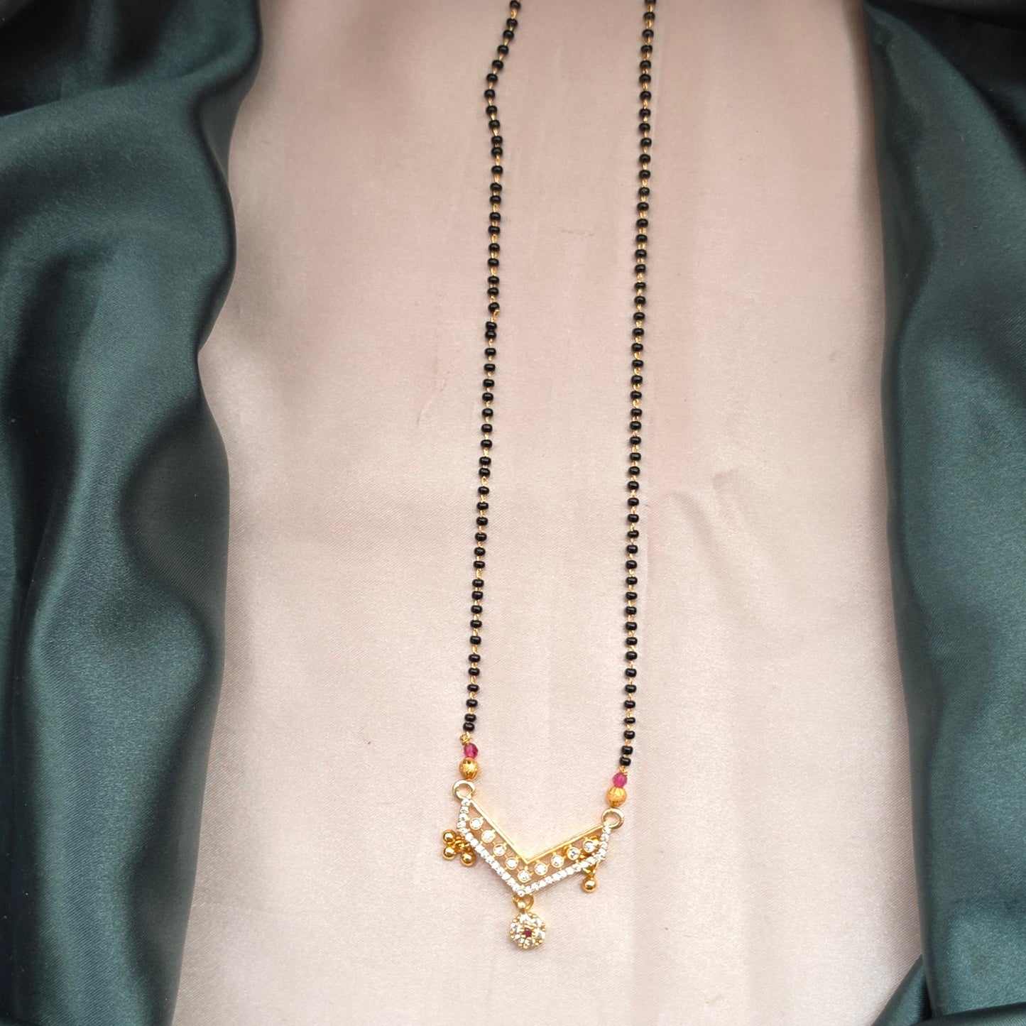 Minimal Black Beads / Mangalsutra - Medium Length