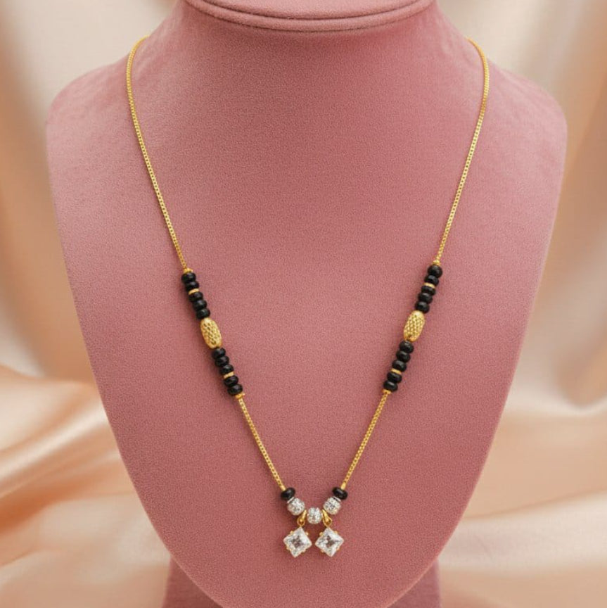 Minimal Black Beads / Mangalsutra - Medium Length