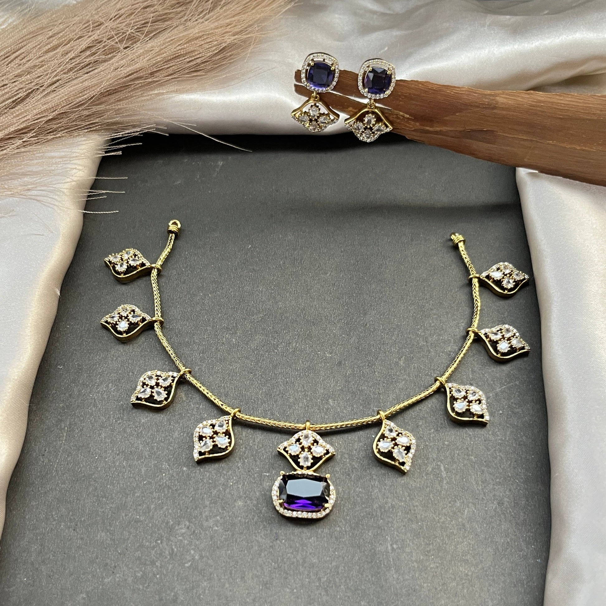Gold look alike necklace set,Imitation jewelry,Artificial necklace set,Bridal  festive wear,Temple design 