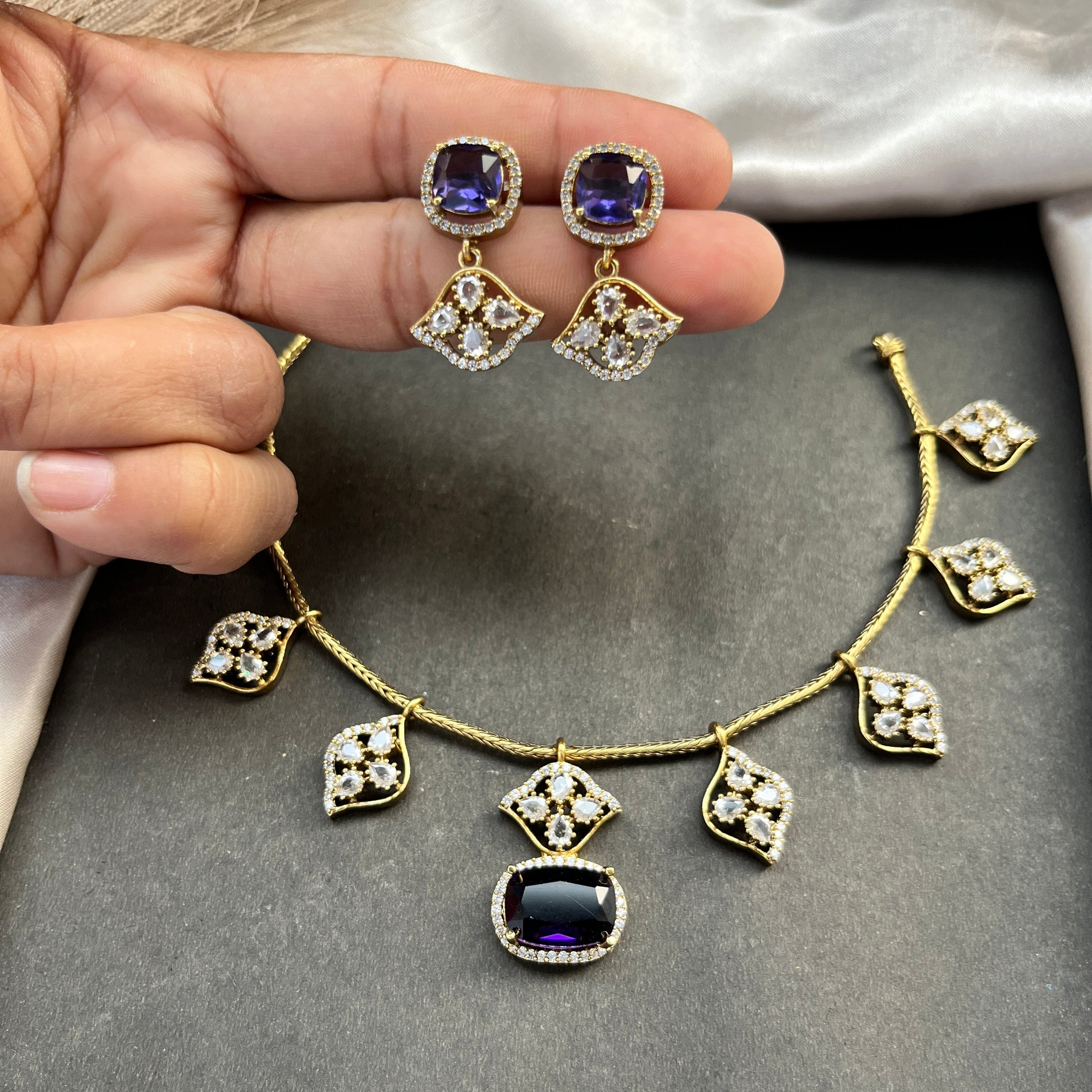 Gold look alike necklace set,Imitation jewelry,Artificial necklace set,Bridal  festive wear,Temple design 