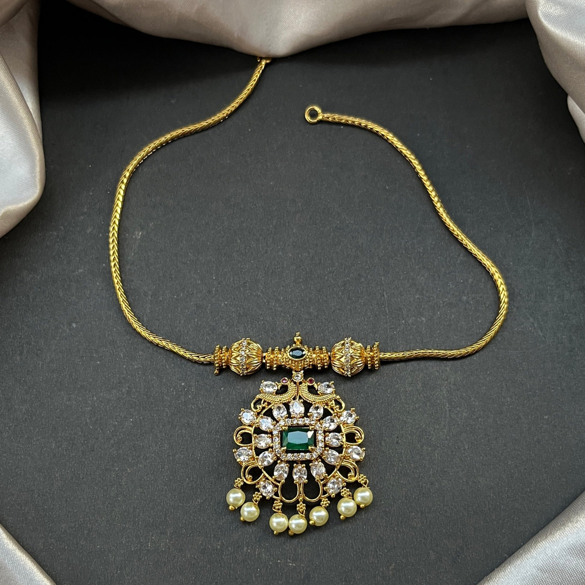 Gold look alike necklace set,Imitation jewelry,Artificial necklace set,Bridal  festive wear,Temple design 