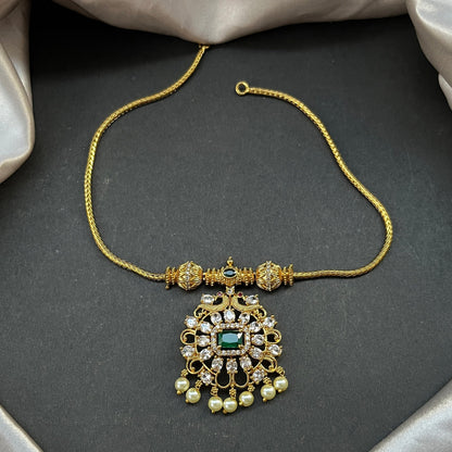 Gold look alike necklace set,Imitation jewelry,Artificial necklace set,Bridal  festive wear,Temple design 