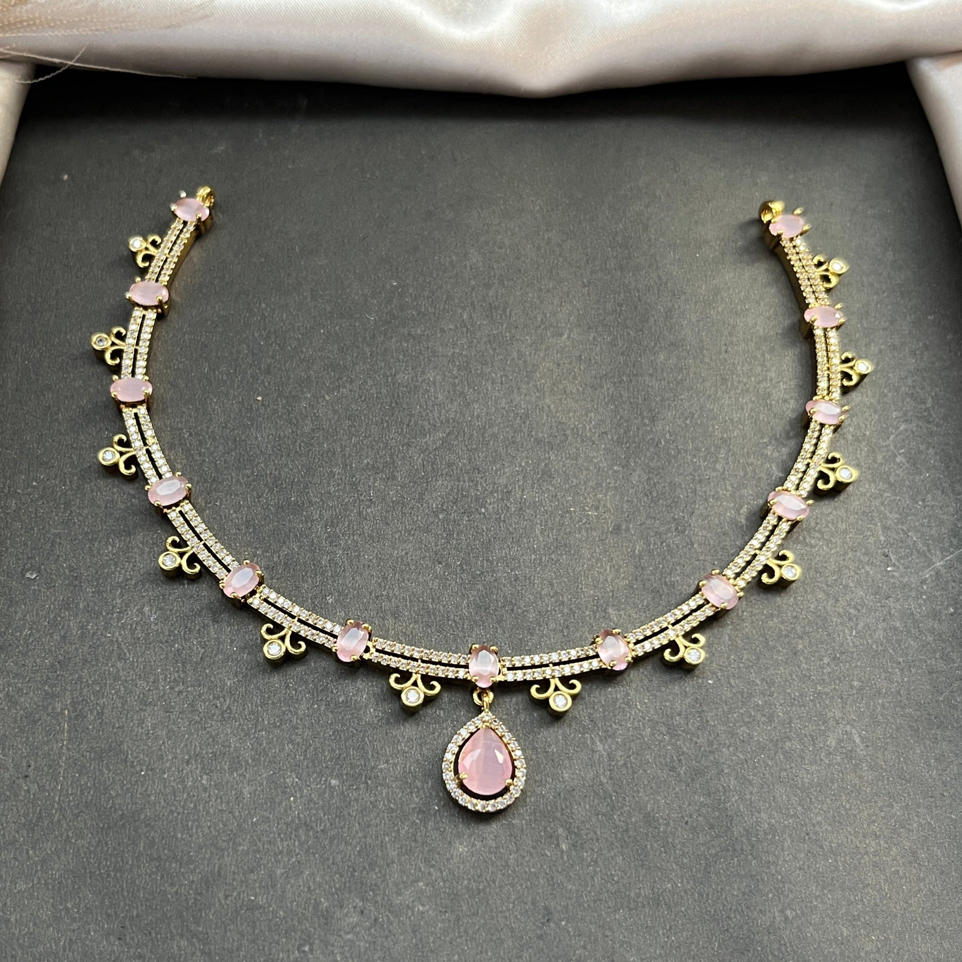 Gold look alike necklace set,Imitation jewelry,Artificial necklace set,Bridal  festive wear,Temple design 