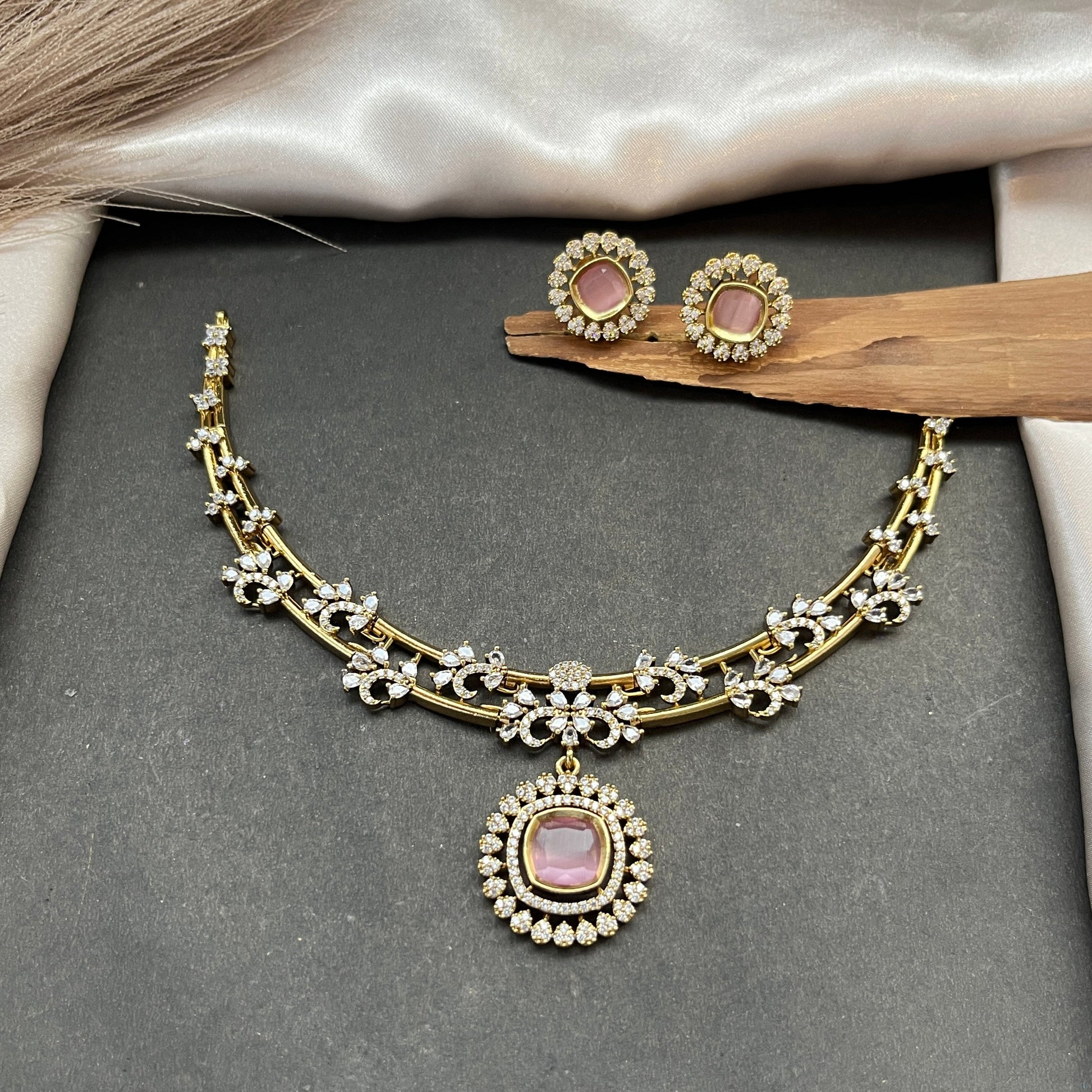 Gold look alike necklace set,Imitation jewelry,Artificial necklace set,Bridal  festive wear,Temple design