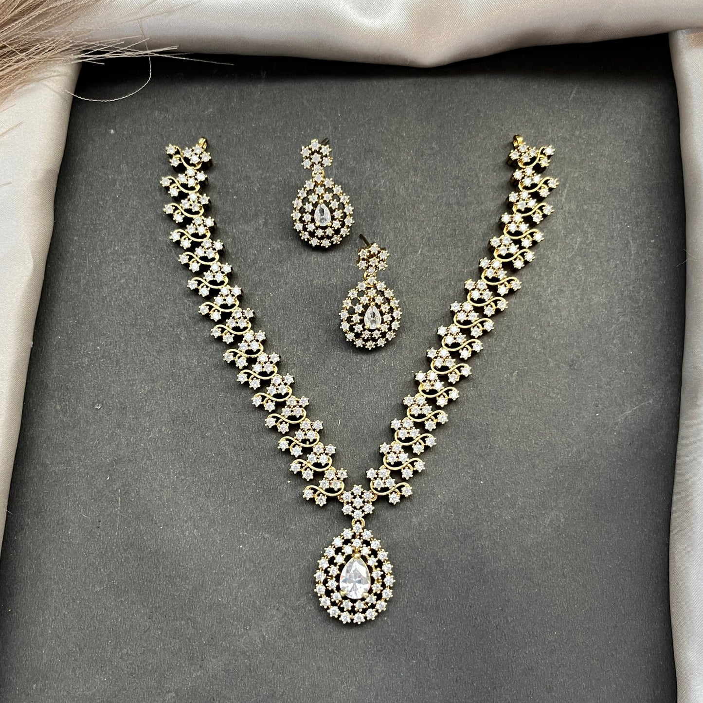 Gold look alike necklace set,Imitation jewelry,Artificial necklace set,Bridal  festive wear,Temple design 