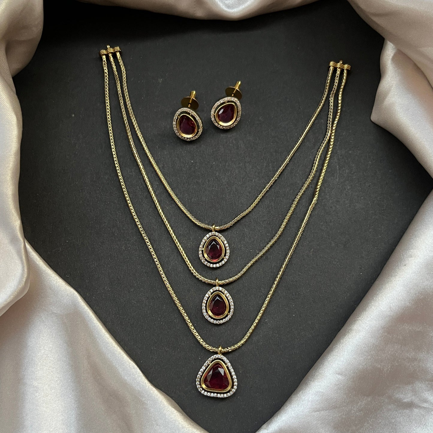 Gold look alike necklace set,Imitation jewelry,Artificial necklace set,Bridal  festive wear,Temple design 
