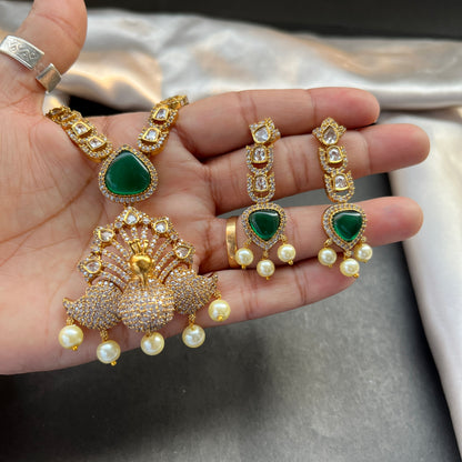Gold look alike necklace set,Imitation jewelry,Artificial necklace set,Bridal  festive wear,Temple design 