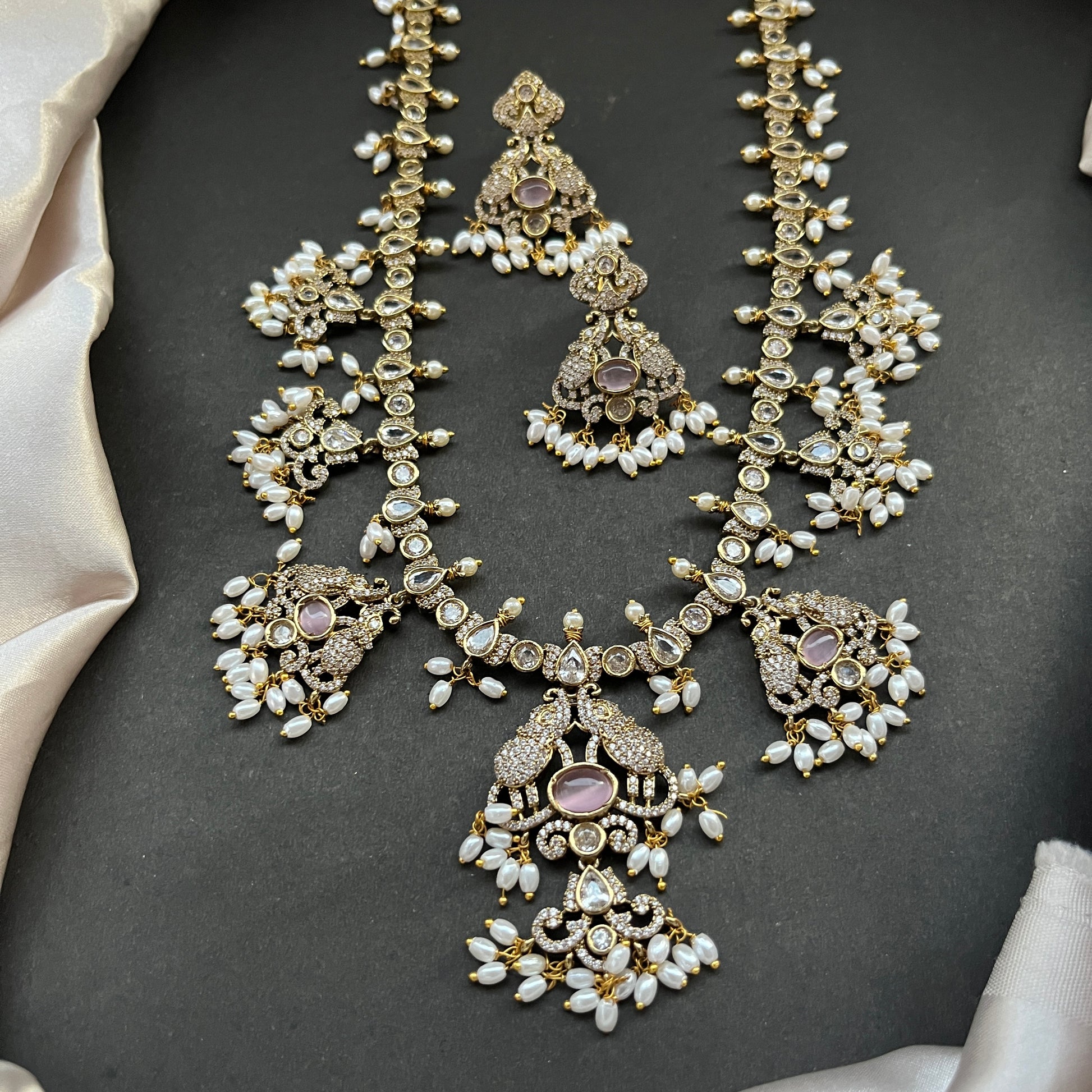 Gold look alike necklace set,Imitation jewelry,Artificial necklace set,Bridal  festive wear,Temple design 
