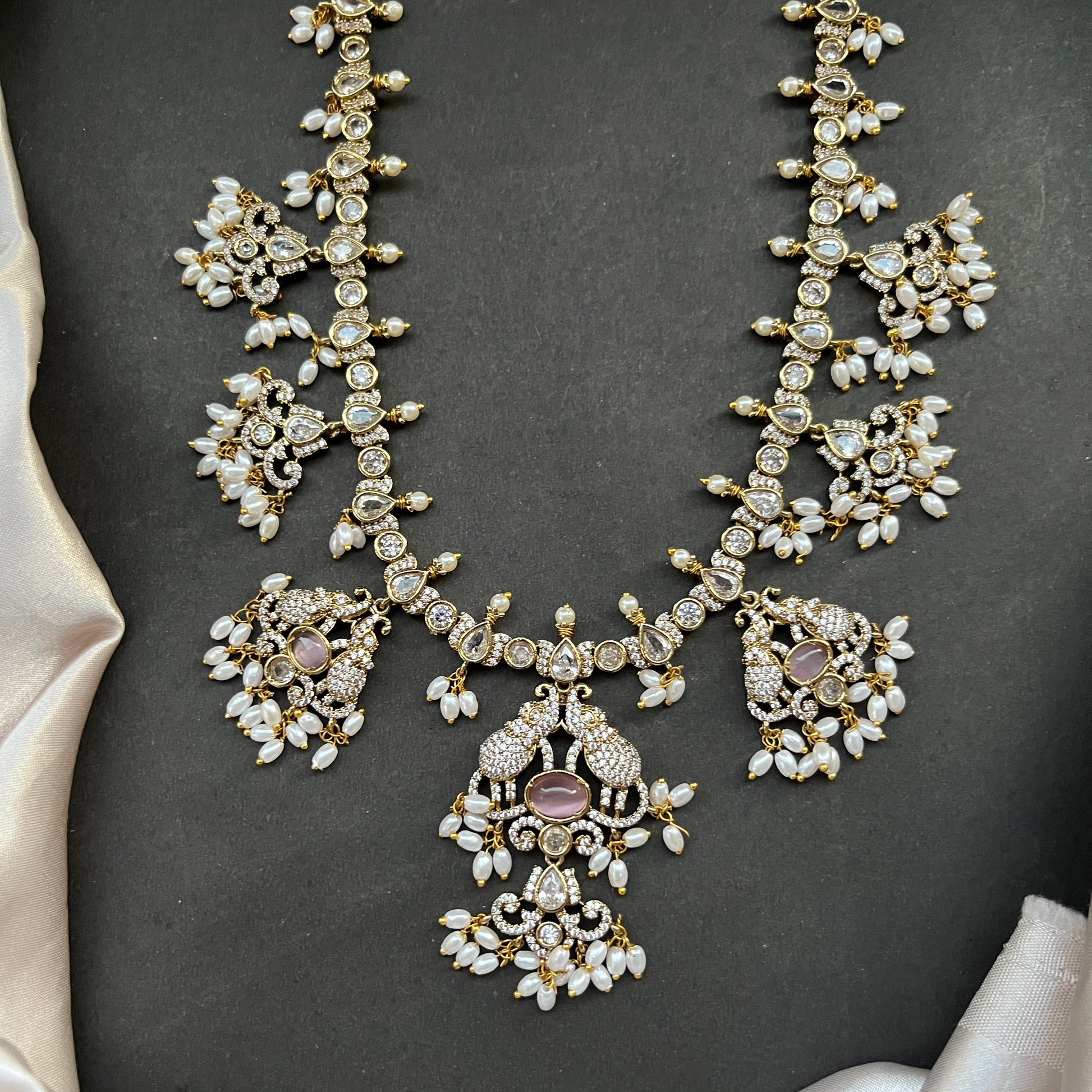 Gold look alike necklace set,Imitation jewelry,Artificial necklace set,Bridal  festive wear,Temple design 