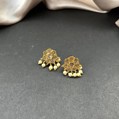 Gold look alike necklace set,Imitation jewelry,Artificial necklace set,Bridal  festive wear,Temple design 
