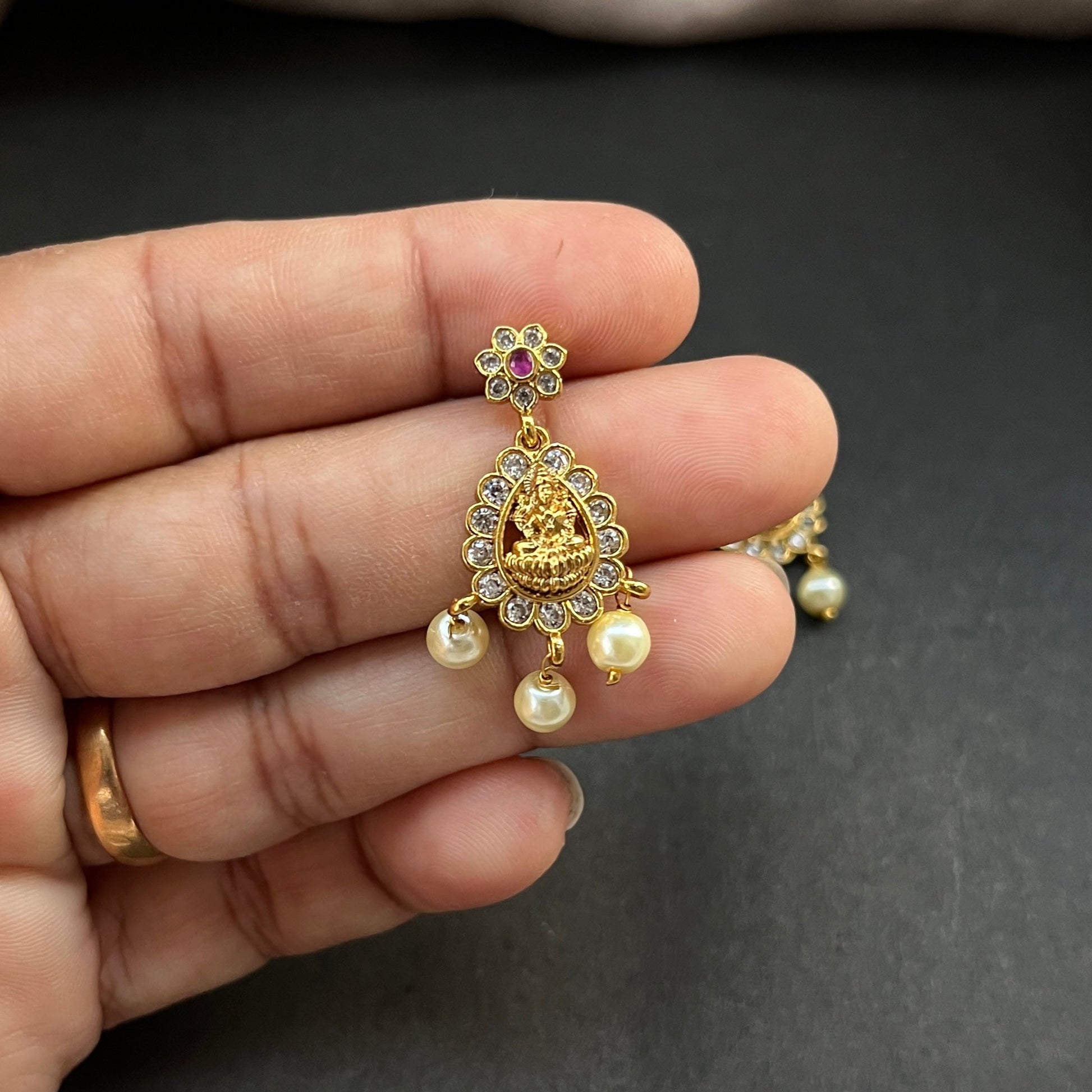 Gold look alike necklace set,Imitation jewelry,Artificial necklace set,Bridal  festive wear,Temple design 
