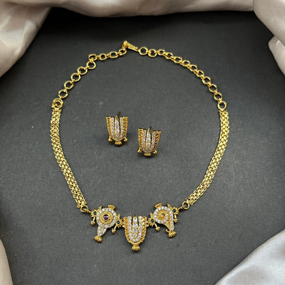 Gold look alike necklace set,Imitation jewelry,Artificial necklace set,Bridal  festive wear,Temple design 