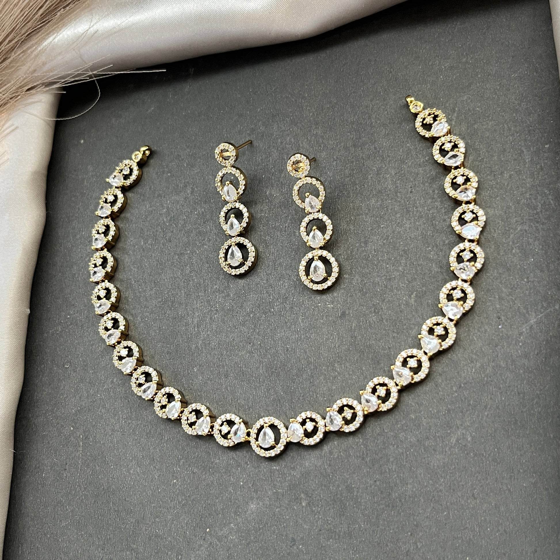 Gold look alike necklace set,Imitation jewelry,Artificial necklace set,Bridal  festive wear,Temple design 