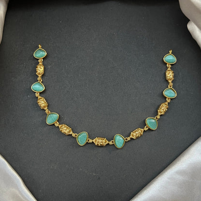 Gold look alike necklace set,Imitation jewelry,Artificial necklace set,Bridal  festive wear,Temple design 