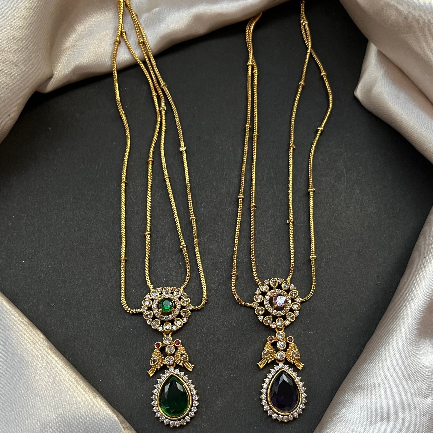 Gold look alike necklace set,Imitation jewelry,Artificial necklace set,Bridal  festive wear,Temple design 