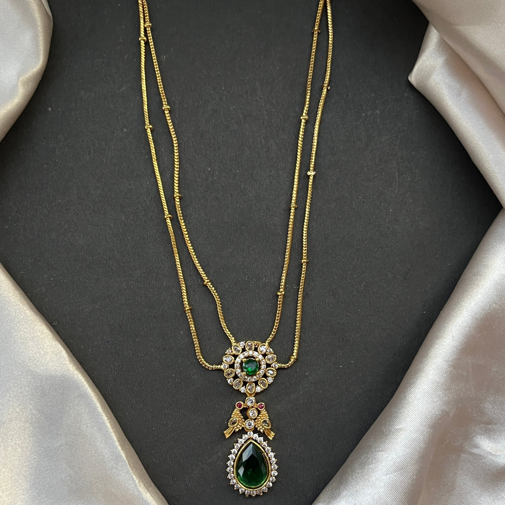 Gold look alike necklace set,Imitation jewelry,Artificial necklace set,Bridal  festive wear,Temple design 