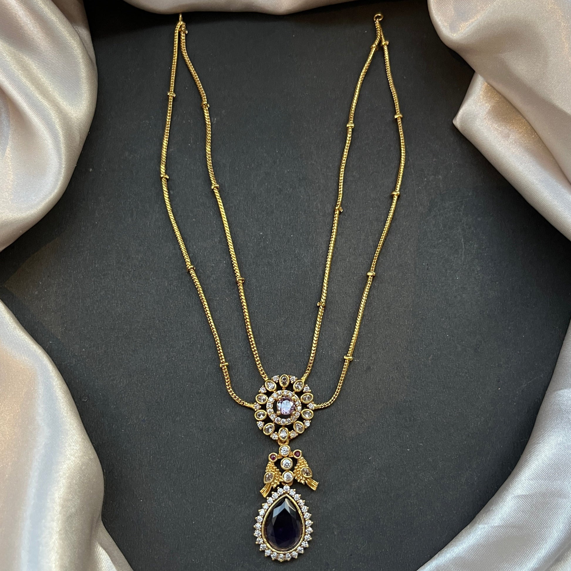 Gold look alike necklace set,Imitation jewelry,Artificial necklace set,Bridal  festive wear,Temple design 