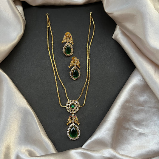 Gold look alike necklace set,Imitation jewelry,Artificial necklace set,Bridal  festive wear,Temple design 