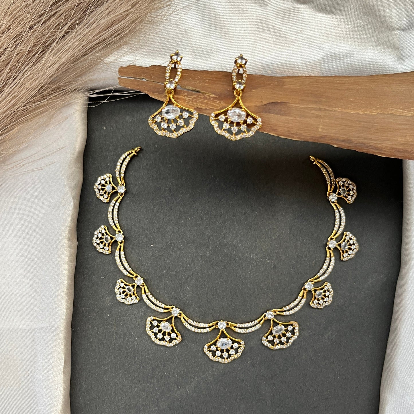 Gold look alike necklace set,Imitation jewelry,Artificial necklace set,Bridal  festive wear,Temple design 