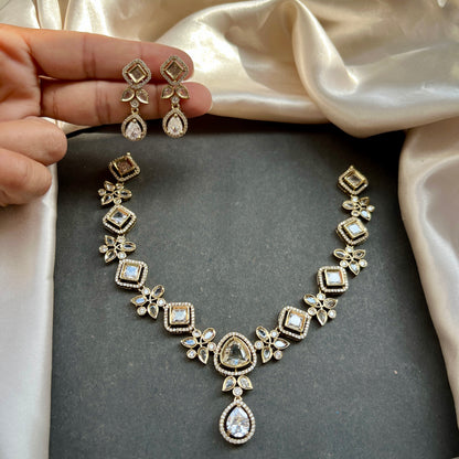 Gold look alike necklace set,Imitation jewelry,Artificial necklace set,Bridal  festive wear,Temple design 