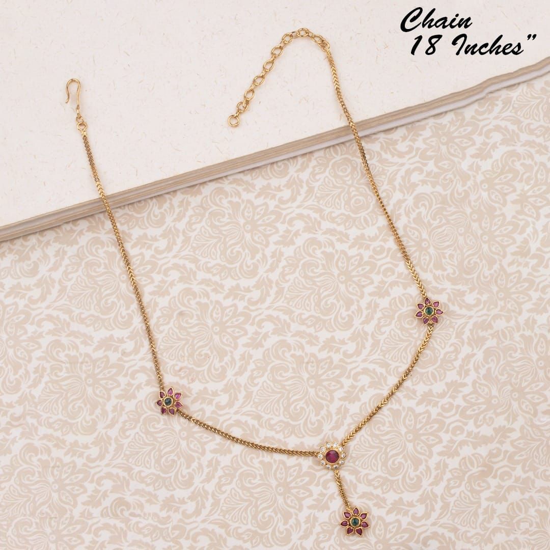 Floral Motif Pendant Chain,One Gram pendant Chain
