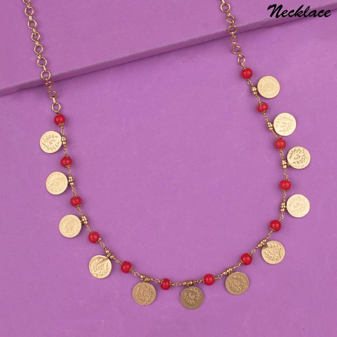 One Gram Gold, South Indian Jewellery, Gold Look Alike,Coral Set