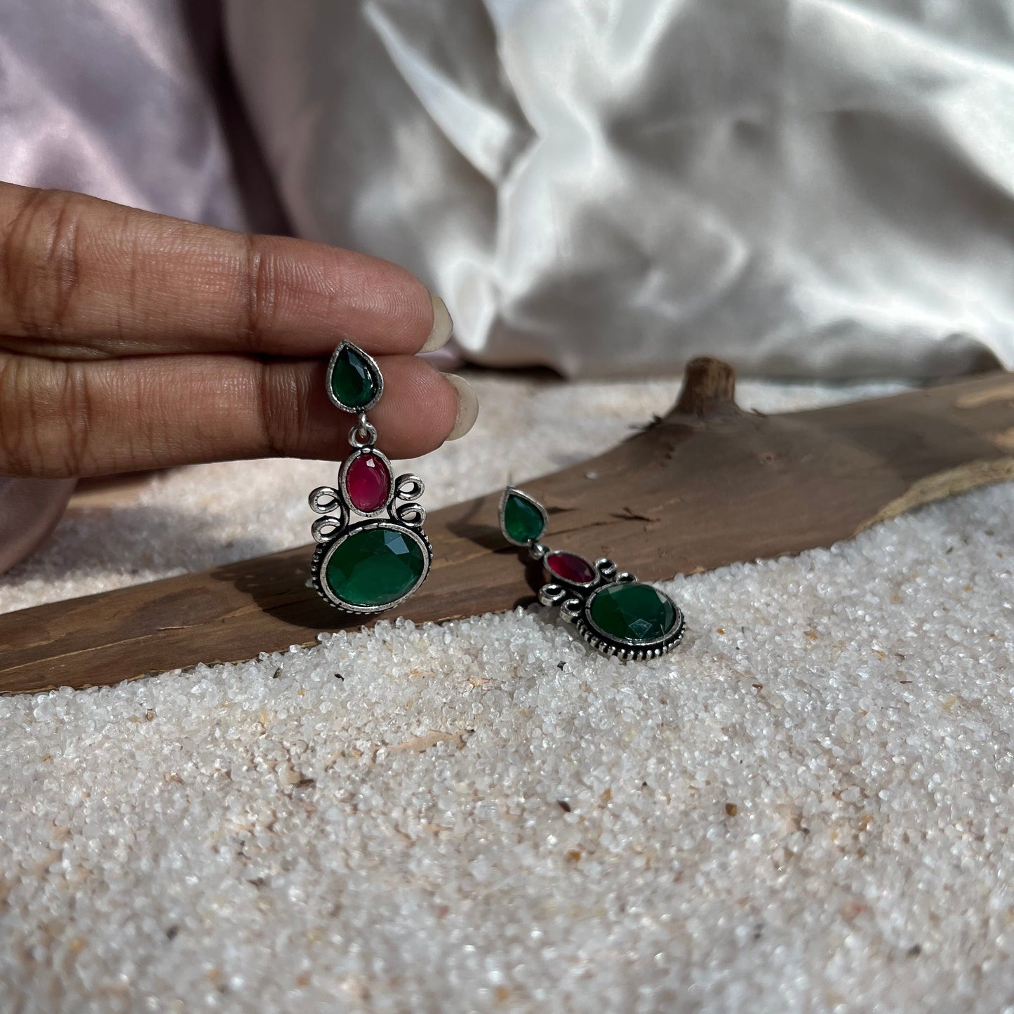 Stone Earrings,Silver Studs