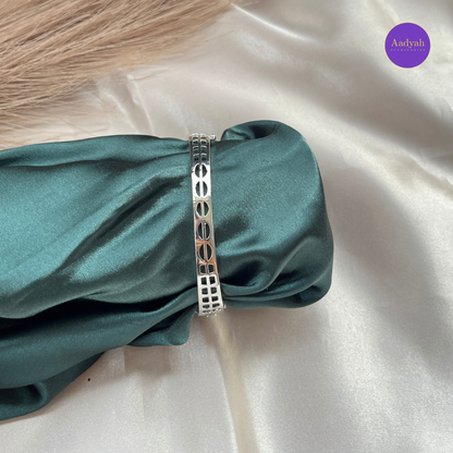 Openable CZ Diamond Look Bangle - Aqua