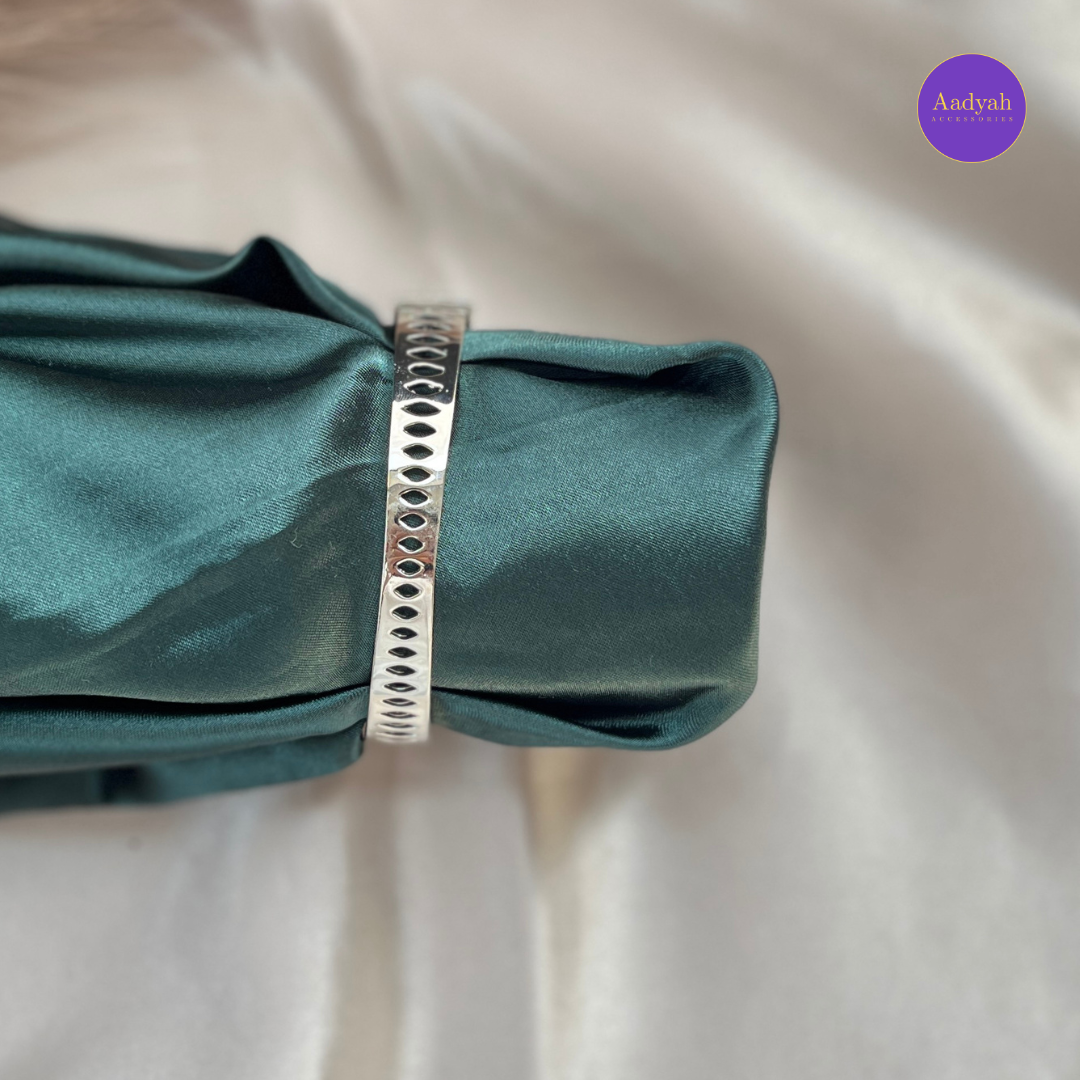 Openable CZ Diamond Look Bangle - Purple
