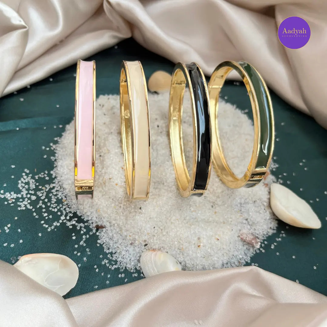 Openable Oval Bangles Kada - Resin Enamel