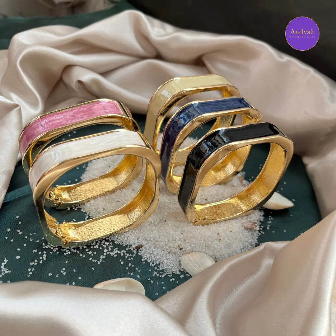Openable Square Bangles Kada - Resin Enamel