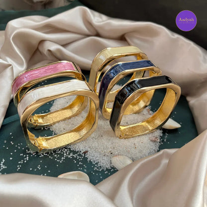 Openable Square Bangles Kada - Resin Enamel