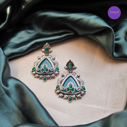 Oxisied Earring - Green