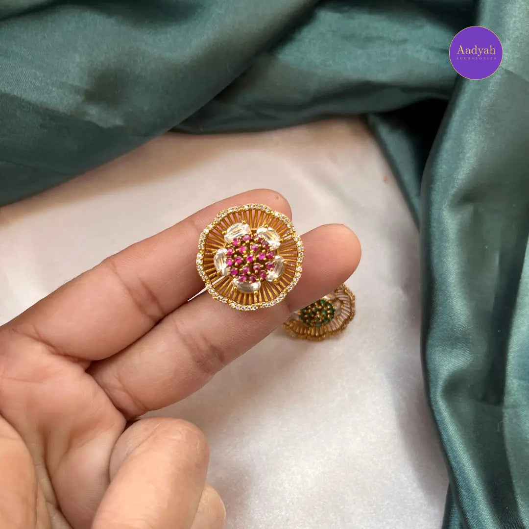 Parigul Stud - Green & Pink