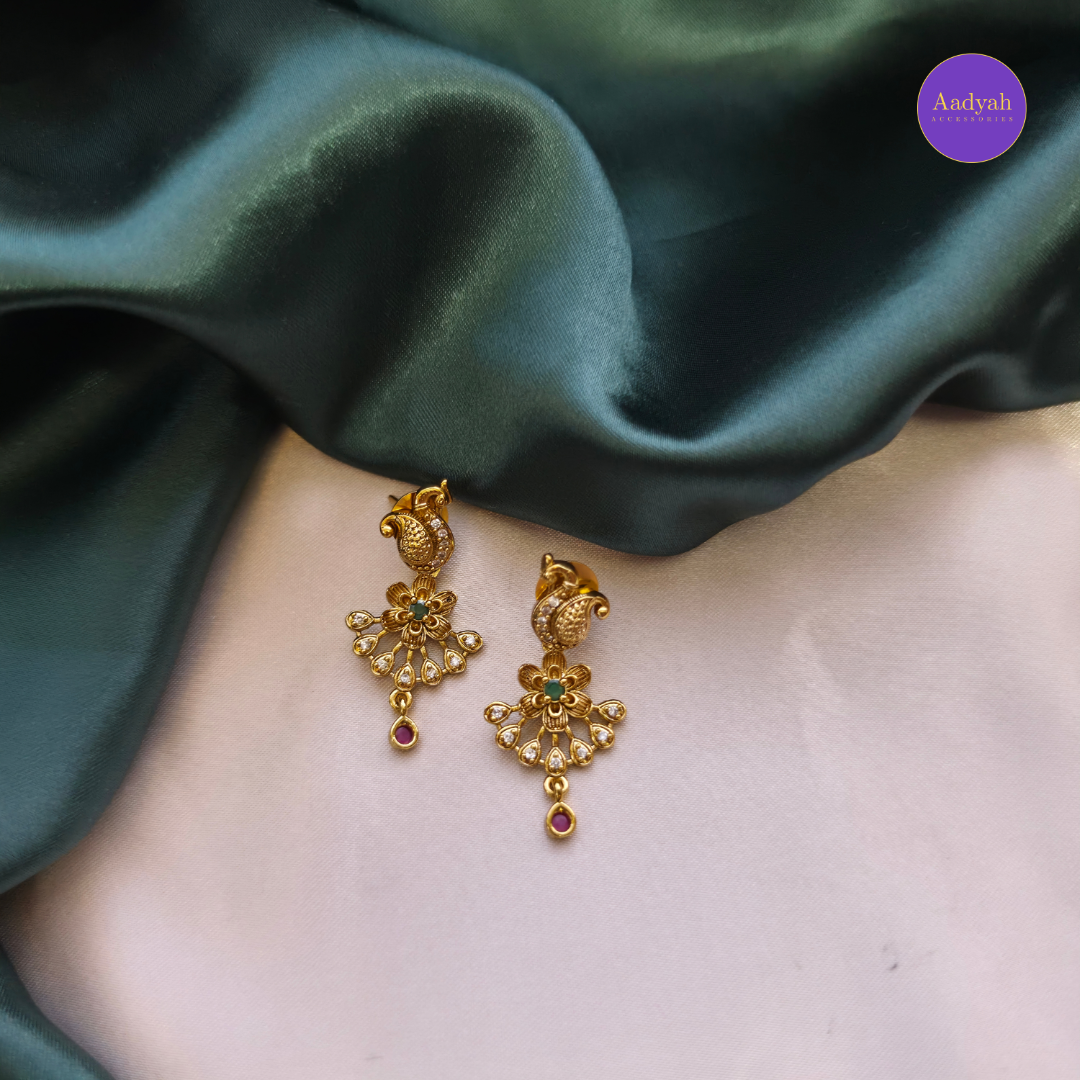 Peacock Floral Necklace Set - Multi