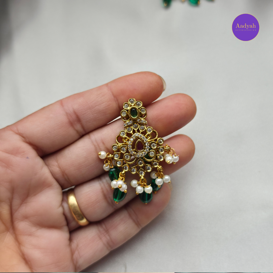 Peacock Jelebi Bottu Haram Set - Victorian