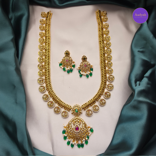 Peacock Jelebi Bottu Haram Set - Victorian