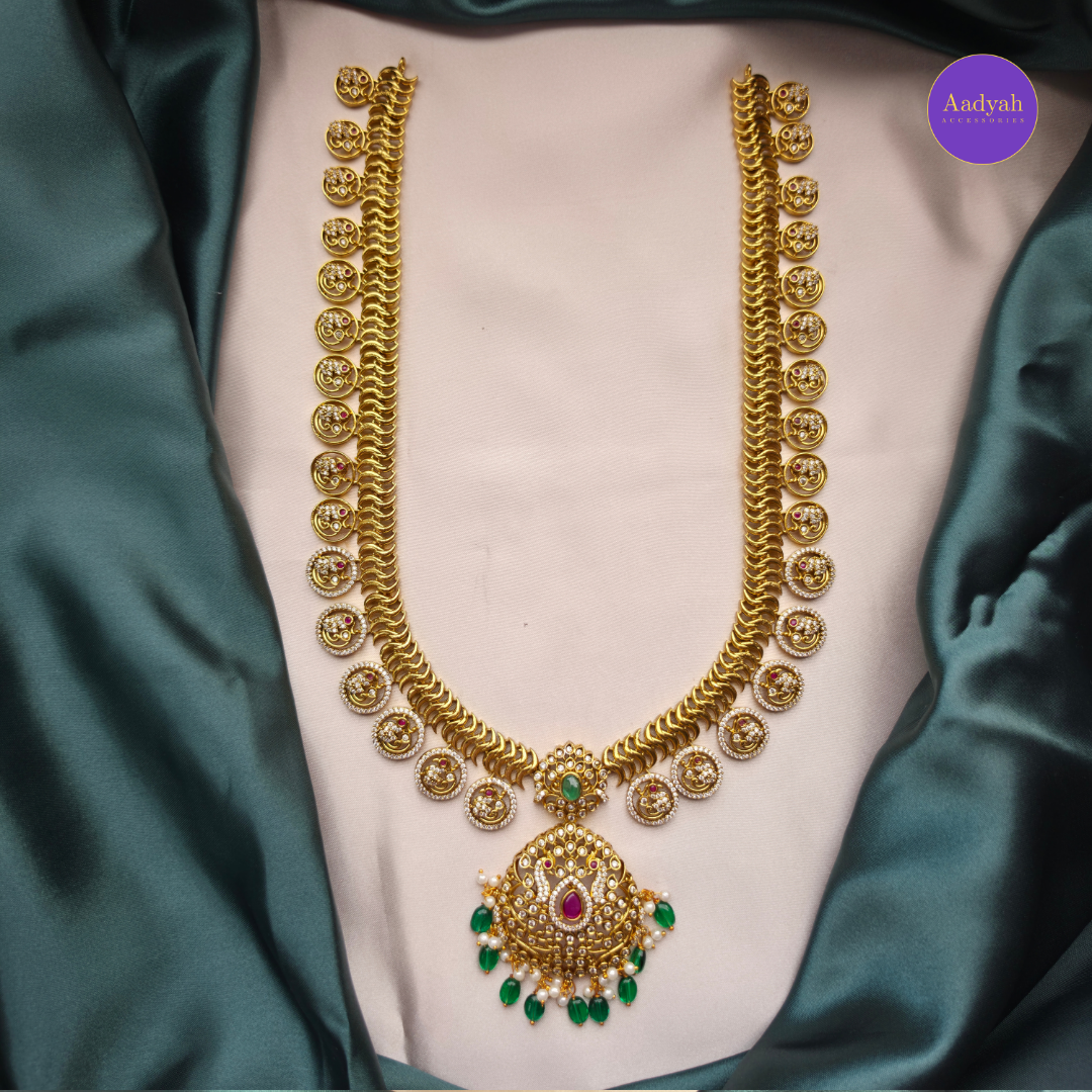 Peacock Jelebi Bottu Haram Set - Victorian