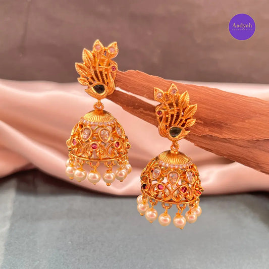 Peacock Jhumkas - Multi